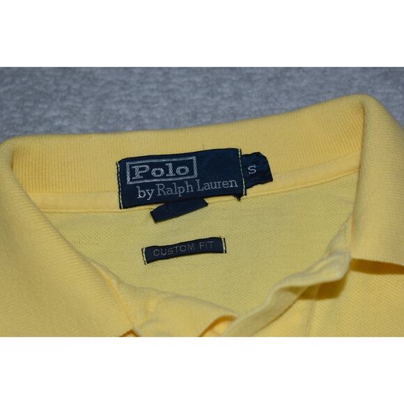 Polo Ralph Lauren Mens Size Small Custom Fit Golf Polo Shirt Cotton Yellow - Picture 5 of 6